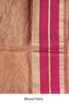 Zal From Benaras_Pink Pure Tissue Silk Woven Chevron Saree With Unstitched Blouse Piece _Online_at_Aza_Fashions