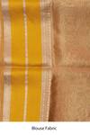 Zal From Benaras_Yellow Pure Tissue Silk Woven Zari Border Saree With Unstitched Blouse Piece _Online_at_Aza_Fashions