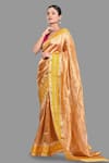 Buy_Zal From Benaras_Yellow Pure Tissue Silk Woven Zari Border Saree With Unstitched Blouse Piece _Online_at_Aza_Fashions