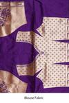 Zal From Benaras_Purple Pure Silk Woven Peacock Saree With Unstitched Blouse Piece _Online_at_Aza_Fashions