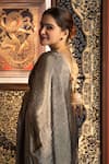 Shop_Zal From Benaras_Grey Pure Tissue Chanderi Handloom Saree With Unstitched Blouse Piece _at_Aza_Fashions