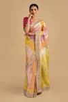 Buy_Zal From Benaras_Multi Color Pure Tissue Silk Embroidered Sequin And Thread Saree With Blouse _at_Aza_Fashions