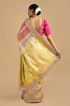 Shop_Zal From Benaras_Multi Color Pure Tissue Silk Embroidered Sequin And Thread Saree With Blouse _at_Aza_Fashions