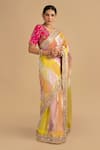 Shop_Zal From Benaras_Multi Color Pure Tissue Silk Embroidered Sequin And Thread Saree With Blouse _Online_at_Aza_Fashions