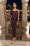 Buy_ITSISH_Purple Italian Satin Sweetheart Adrianna Draped Dress _at_Aza_Fashions