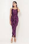 ITSISH_Purple Italian Satin Sweetheart Adrianna Draped Dress _Online_at_Aza_Fashions