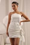 Buy_ITSISH_White Italian Satin Plain Straight Little Draped Dress _Online_at_Aza_Fashions