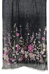 Pashma_Black Floral Night Of Wildflowers Silk Cashmere Scarf _Online_at_Aza_Fashions