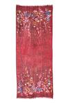 Buy_Pashma_Red Floral Bordeaux Wildflowers Silk Cashmere Scarf _Online_at_Aza_Fashions