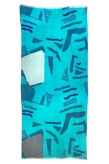 Pashma_Blue Abstract Vibrance Silk Cashmere Scarf _Online_at_Aza_Fashions