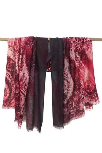 Shop_Pashma_Black Paisley Textures In Silk Cashmere Scarf _at_Aza_Fashions