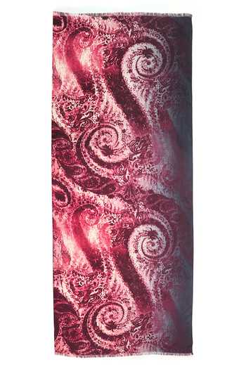 Pashma_Black Paisley Textures In Silk Cashmere Scarf _Online_at_Aza_Fashions