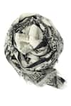 Shop_Pashma_Black Jharokha Print Silk Cashmere Scarf _at_Aza_Fashions