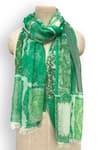 Buy_Pashma_Green Geometric Paisley Motif Pattern Silk Cashmere Scarf _at_Aza_Fashions