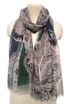 Buy_Pashma_Green Paisley Swirl Pattern Scarf _at_Aza_Fashions