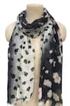 Buy_Pashma_Black Floral Bloom Pattern Scarf _at_Aza_Fashions