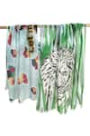 Shop_Pashma_Blue Jungle Lion Print Scarf _at_Aza_Fashions