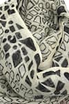 Buy_Pashma_White Geometric Abstract Silk Cashmere Scarf _Online_at_Aza_Fashions