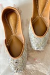 Buy_Pixie Pearlz_White Embroidered Dazzle Juttis _at_Aza_Fashions