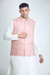 Arihant Rai Sinha Off White Jacquard, Silk Geometric Woven Bundi And Kurta Set at Aza Fashions Arihant Rai Sinha_Off White Jacquard, Silk Geometric Woven Bundi And Kurta Set_at_Aza_Fashions