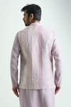 Shop_Aryavir Malhotra_Purple Silk Blend Embroidery Mirror Stripe Nehru Jacket _at_Aza_Fashions