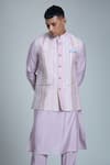 Buy_Aryavir Malhotra_Purple Silk Blend Embroidery Mirror Stripe Nehru Jacket _Online_at_Aza_Fashions