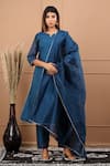 Buy_SUTI KAPDA_Blue Chanderi Embroidered Lace Notched Work Kurta Pant Set _at_Aza_Fashions