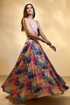 Buy_Alaya Advani_Multi Color Silk Blend Printed Floral Lehenga Set With Mirror Embroidered Jacket 