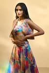 Shop_Alaya Advani_Multi Color Silk Blend Printed Floral Lehenga Set With Mirror Embroidered Jacket 