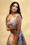 Alaya Advani_Multi Color Silk Blend Printed Floral Lehenga Set With Mirror Embroidered Jacket _Online