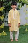 Buy_Shruti Jalan_Yellow Georgette Embroidered Mirror Kurta And Pant Set _at_Aza_Fashions