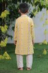 Shop_Shruti Jalan_Yellow Georgette Embroidered Mirror Kurta And Pant Set _at_Aza_Fashions