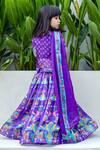 Shop_JANYAS CLOSET_Purple Satin Organza Floral Kali Lehenga Set _at_Aza_Fashions