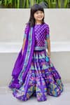 Shop_JANYAS CLOSET_Purple Satin Organza Floral Kali Lehenga Set _Online_at_Aza_Fashions