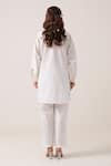 Shop_Ekavira_White Poplin Embroidery Floral Round Neck Amba Floret Tunic With Pant _at_Aza_Fashions