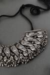Mero Jewellery_Silver Plated Peacock Ghunghroo Tassel Necklace _Online_at_Aza_Fashions