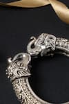 Mero Jewellery_Silver Plated Elephant Carved Vintage Temple Kada-single Pc _Online_at_Aza_Fashions