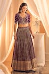 Buy_Alaya Advani_Purple Lehenga And Blouse Silk Hand Work Sequins V Neck Set _Online_at_Aza_Fashions