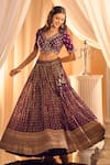 Alaya Advani_Purple Lehenga And Blouse Silk Hand Work Sequins V Neck Set _at_Aza_Fashions