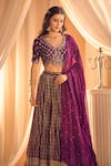 Alaya Advani_Purple Lehenga And Blouse Silk Hand Work Sequins V Neck Set _Online