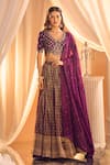 Buy_Alaya Advani_Purple Lehenga And Blouse Silk Hand Work Sequins V Neck Set _Online