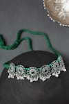 Buy_Mero Jewellery_Green Onyx Embellished Bahar Choker _at_Aza_Fashions