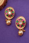 Buy_Mero Jewellery_Gold Plated Kundan Embellished Cutwork Earrings _at_Aza_Fashions