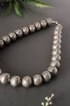 Shop_Mero Jewellery_Silver Plated Bead Carved Necklace _at_Aza_Fashions