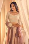 Buy_Alaya Advani_Purple Blouse And Dupatta Net Embroidered Pearl Sweetheart Lehenga Set With Work 