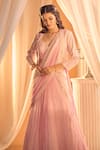 Buy_Alaya Advani_Pink Viscose Georgette Hand Work Embroidered Lehenga Saree Set With Jacket 