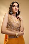 Buy_Alaya Advani_Orange Blouse Dupion Silk Embroidered Sequins Leaf And Sharara Set 