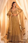 Buy_Alaya Advani_Beige Silk Hand Work Zari Sweetheart Lehenga Blouse Set _at_Aza_Fashions