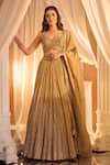 Shop_Alaya Advani_Beige Silk Hand Work Zari Sweetheart Lehenga Blouse Set _at_Aza_Fashions