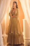 Buy_Alaya Advani_Beige Silk Hand Work Zari Sweetheart Lehenga Blouse Set _Online_at_Aza_Fashions